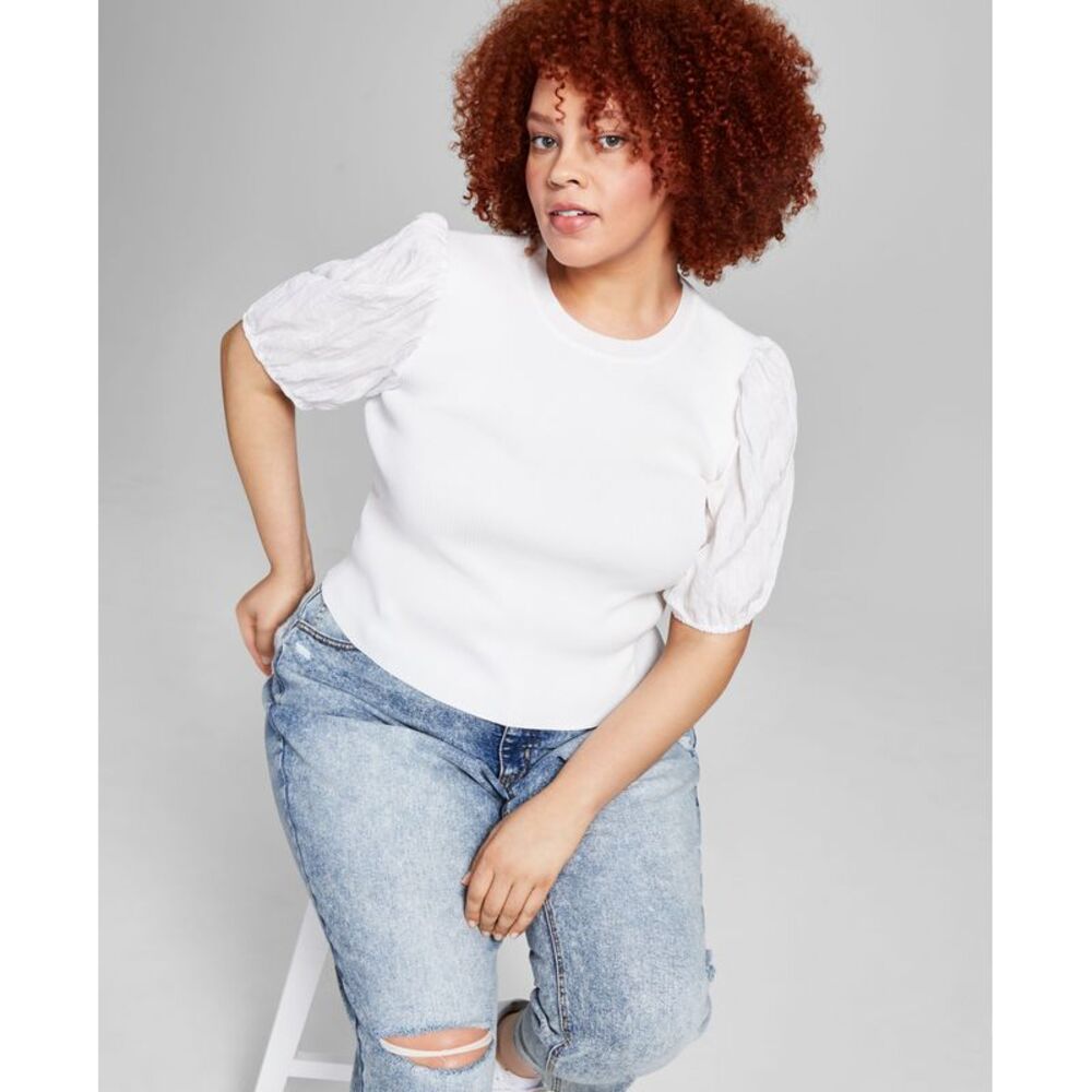 And Now This Trendy Plus Size Puff-Sleeve Top